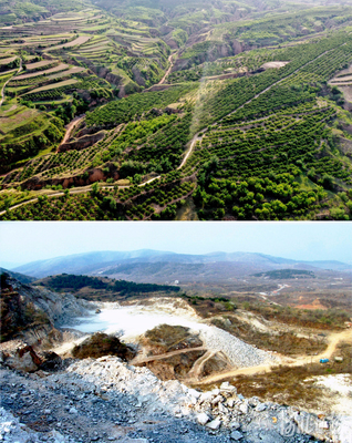 河北宣化 修復礦山瘡疤 山川重披綠裝 生態(tài)恢復